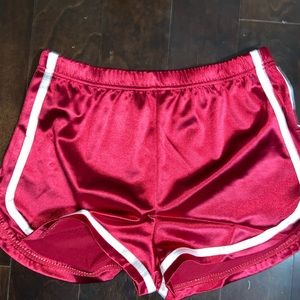 Red velvet shorts